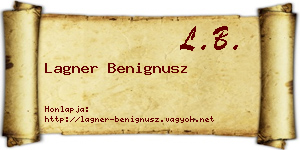 Lagner Benignusz névjegykártya
