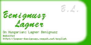 benignusz lagner business card